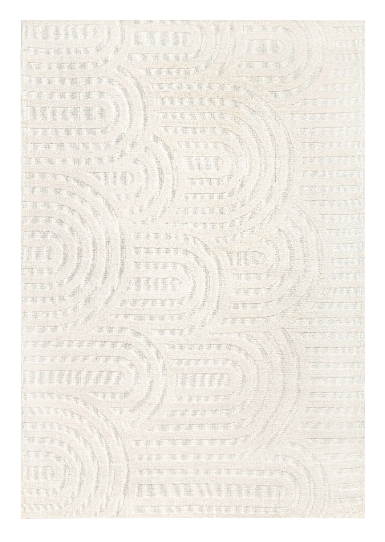 Penelope Ivory Cream Textured Rainbow Rug