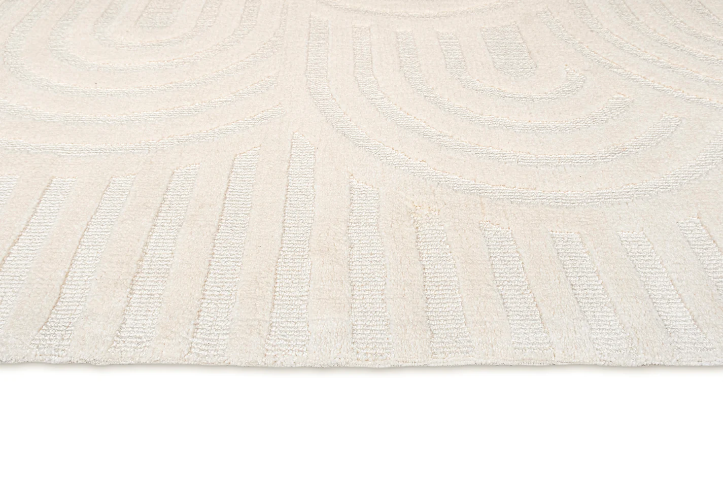 Penelope Ivory Cream Textured Rainbow Rug - Image 12