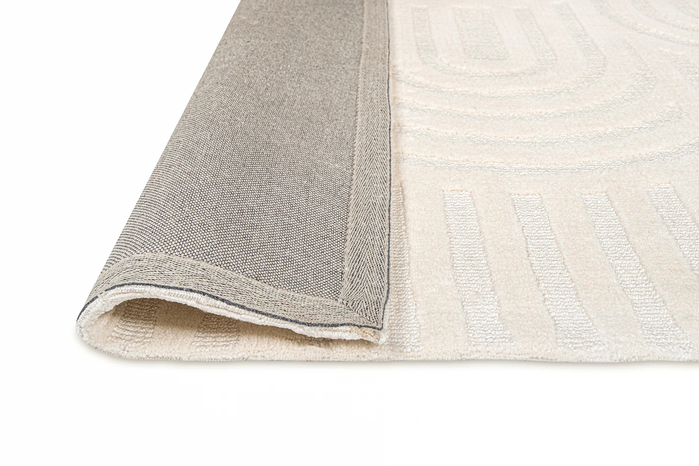 Penelope Ivory Cream Textured Rainbow Rug - Image 13