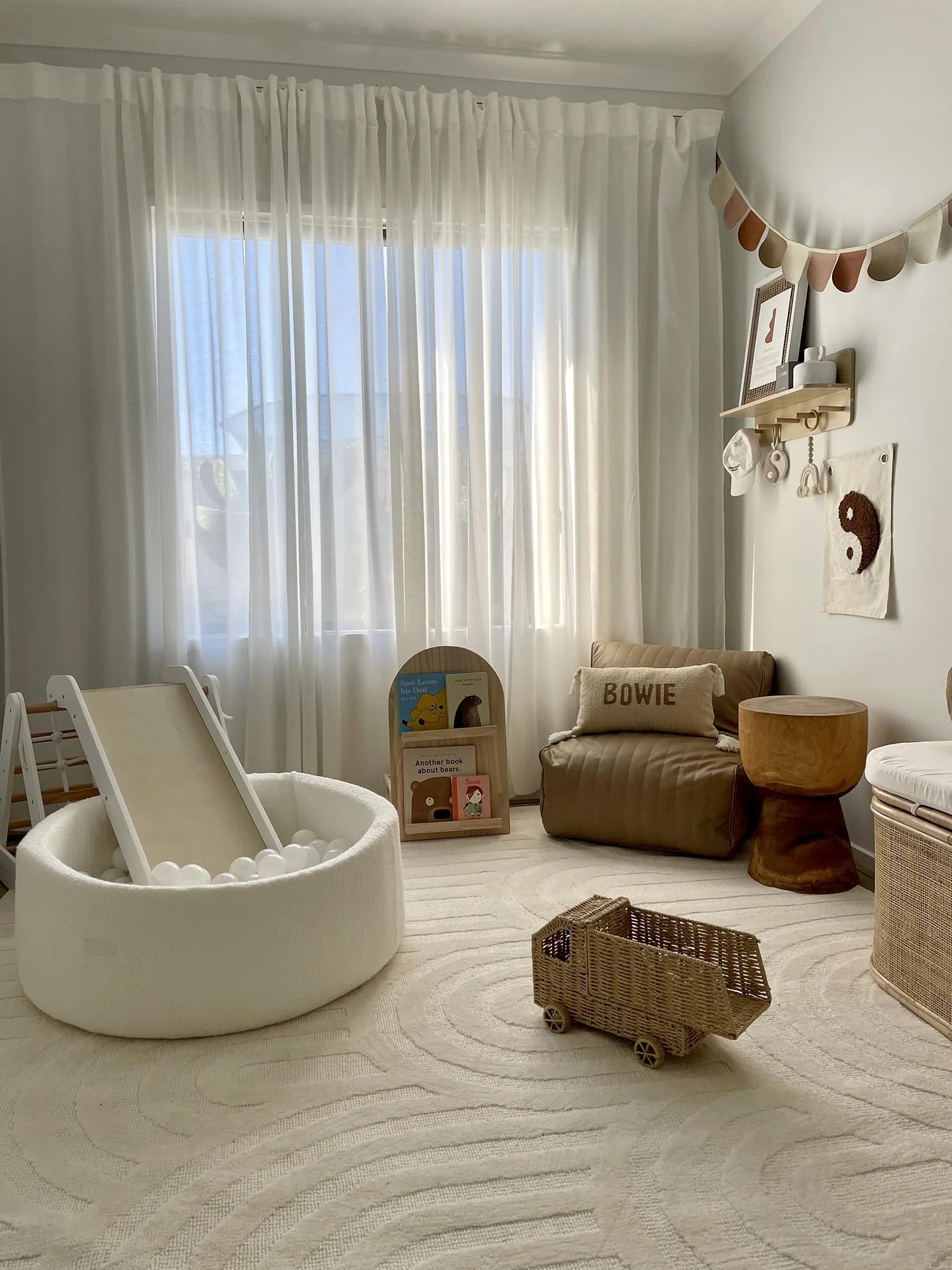 Penelope Ivory Cream Textured Rainbow Rug - Image 3