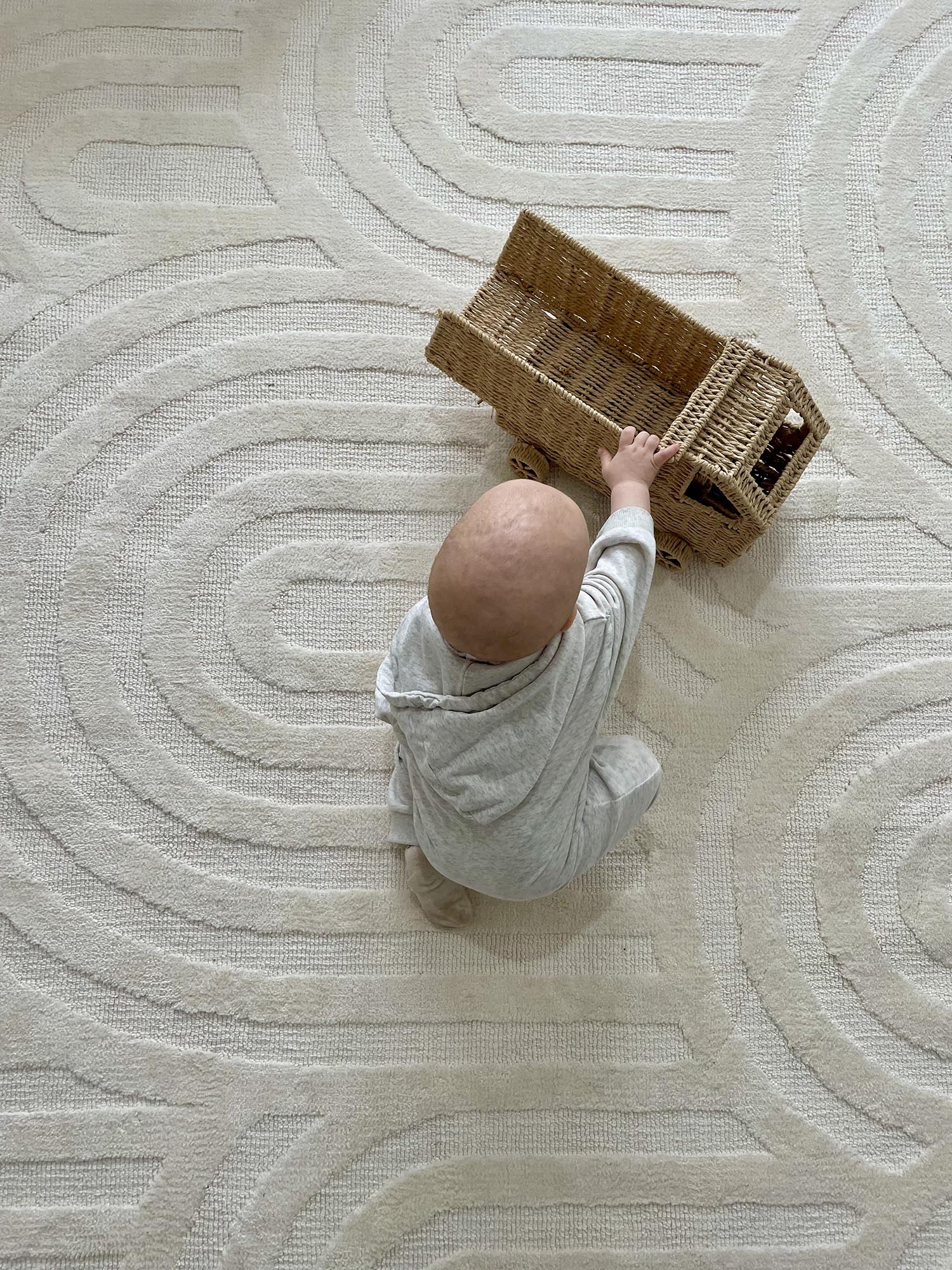 Penelope Ivory Cream Textured Rainbow Rug - Image 5