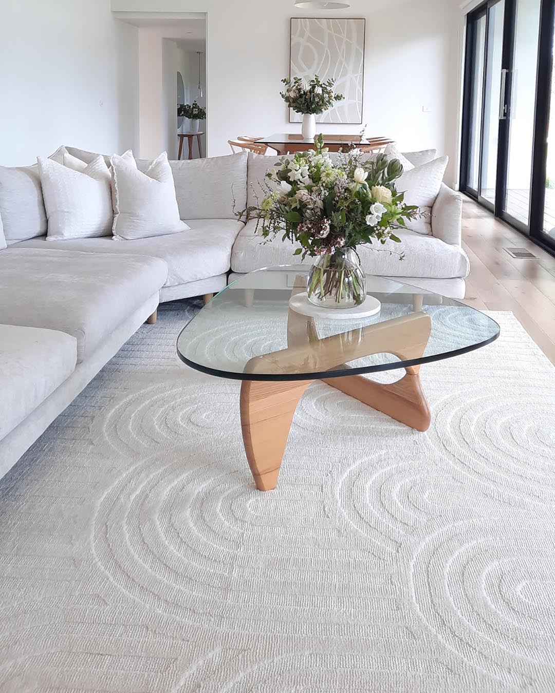Penelope Ivory Cream Textured Rainbow Rug - Image 6