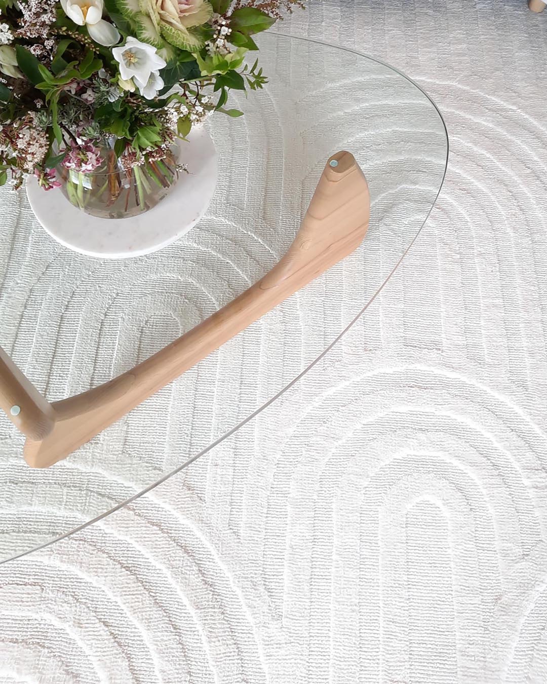 Penelope Ivory Cream Textured Rainbow Rug - Image 7