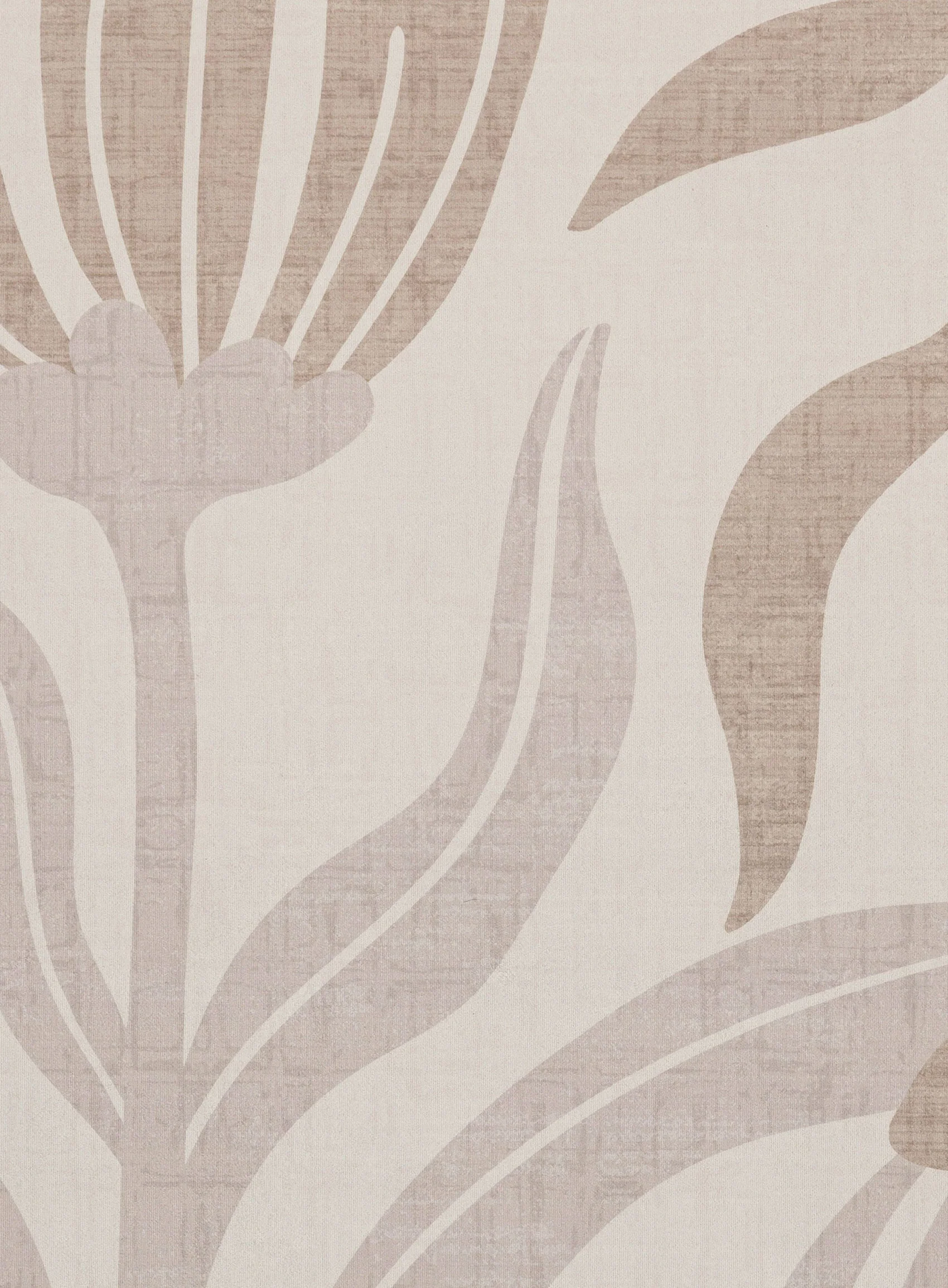 Perlha Beige and Grey Botanical Washable Rug - Image 13
