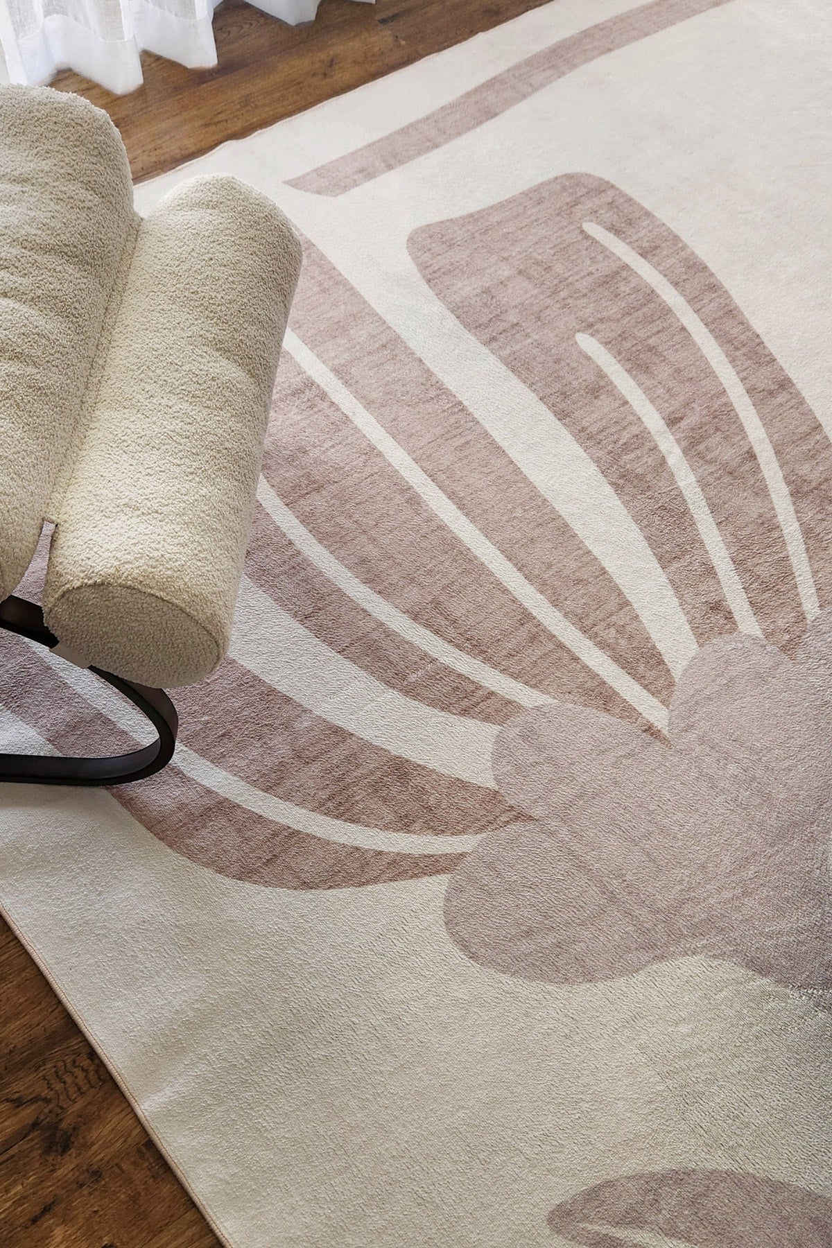 Perlha Beige and Grey Botanical Washable Rug - Image 4