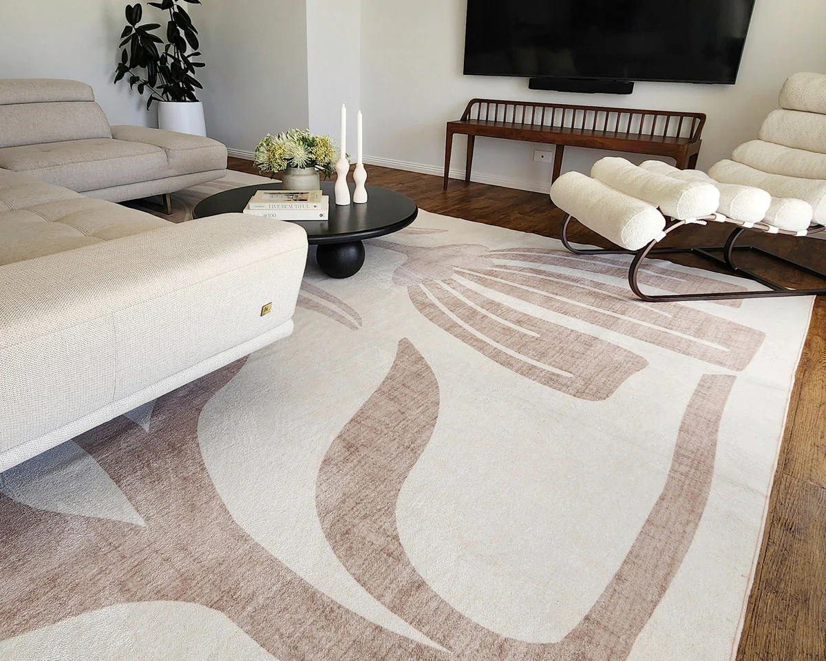 Perlha Beige and Grey Botanical Washable Rug - Image 7