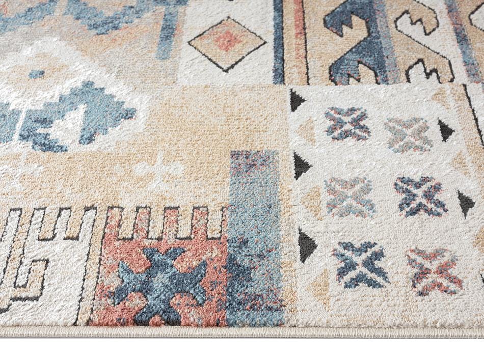 Pippa Orange And Blue Multi Colour Tribal Rug - Image 5