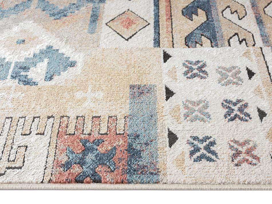 Pippa Orange And Blue Multi Colour Tribal Runner Rug - Image 3
