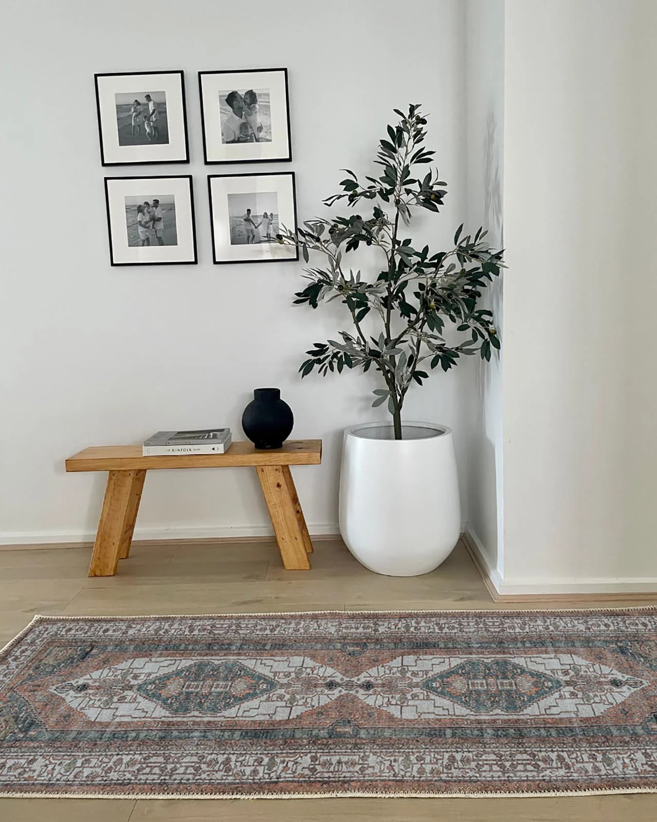 Priya Orange and Green Traditional Distressed Washable Runner Rug - Image 2