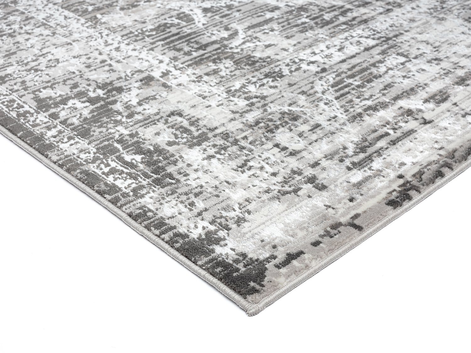 Raina Charcoal Grey And Ivory Traditional Distressed Runner Rug - Image 5