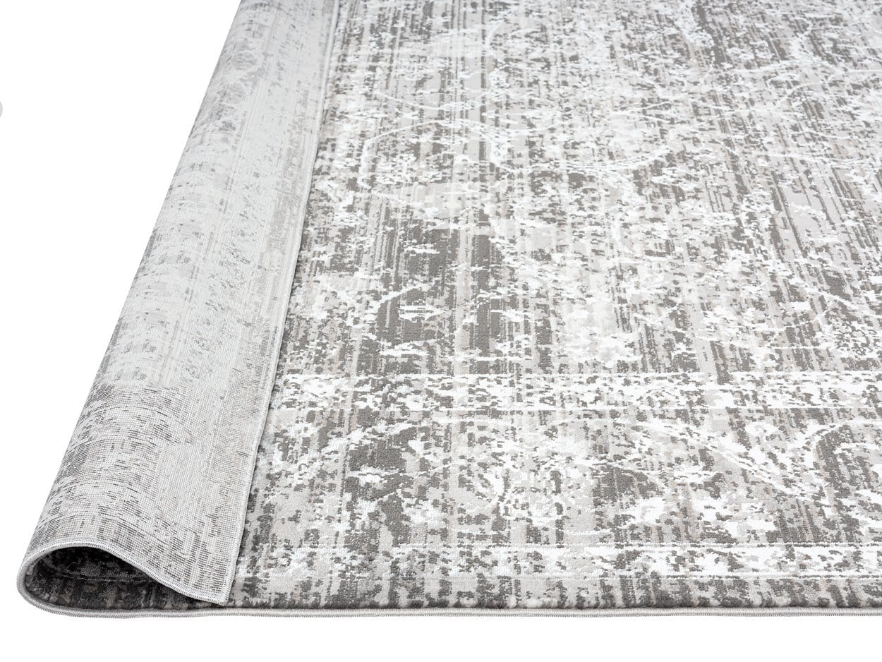Raina Charcoal Grey And Ivory Traditional Distressed Runner Rug - Image 7