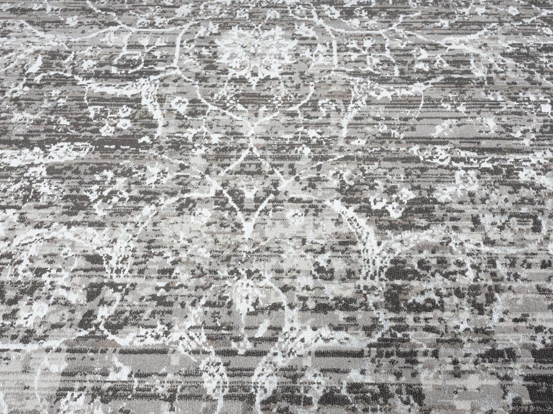 Raina Charcoal Grey And Ivory Traditional Distressed Runner Rug - Image 8