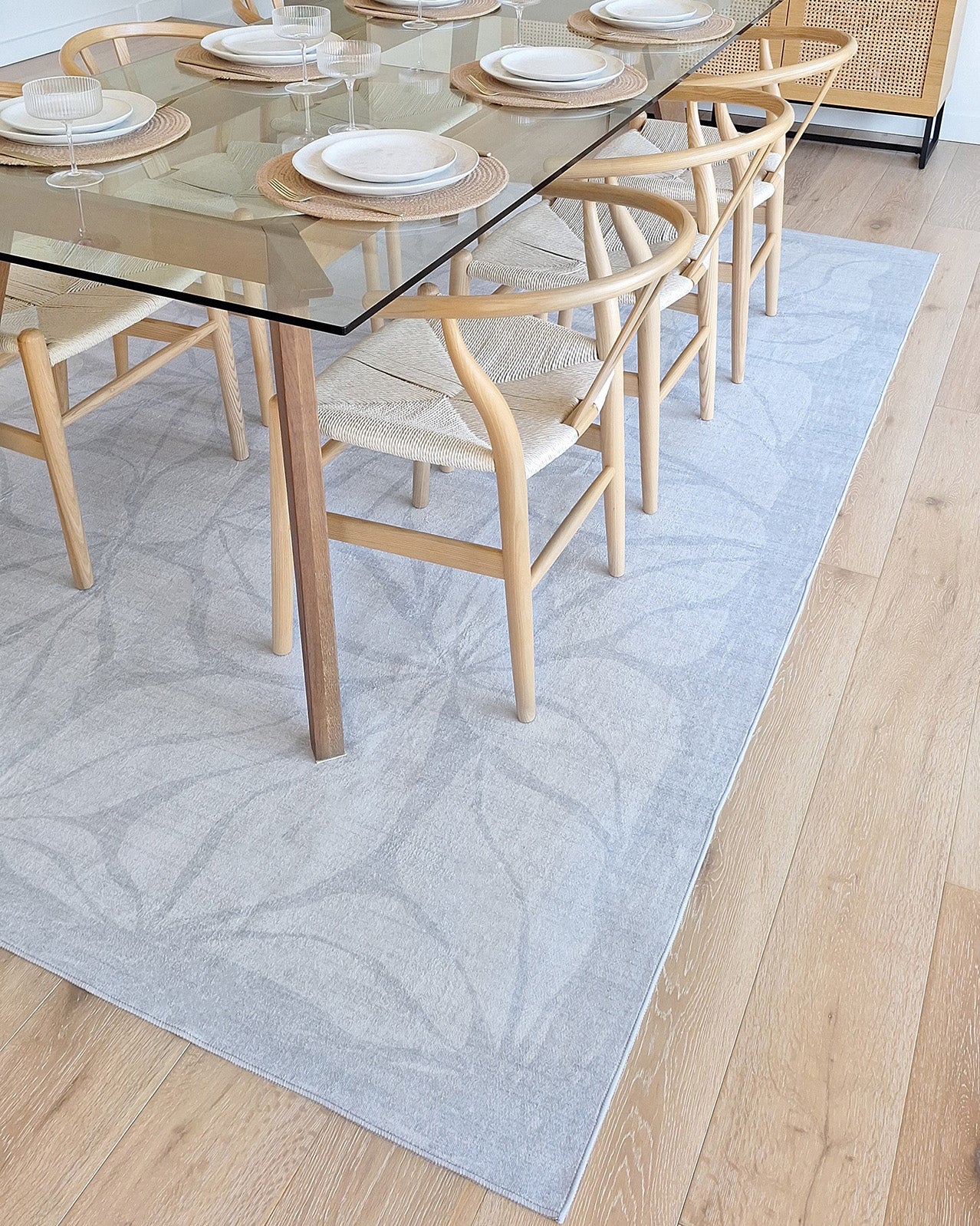 Rana Blue Botanical Washable Rug - Image 4