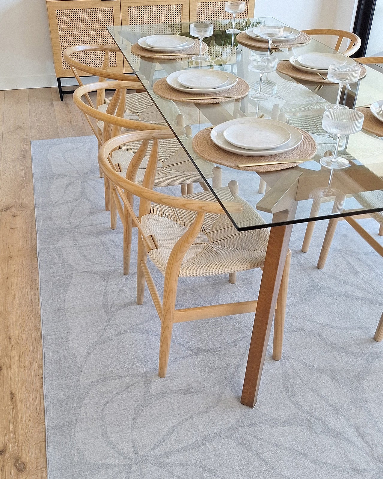 Rana Blue Botanical Washable Rug - Image 5
