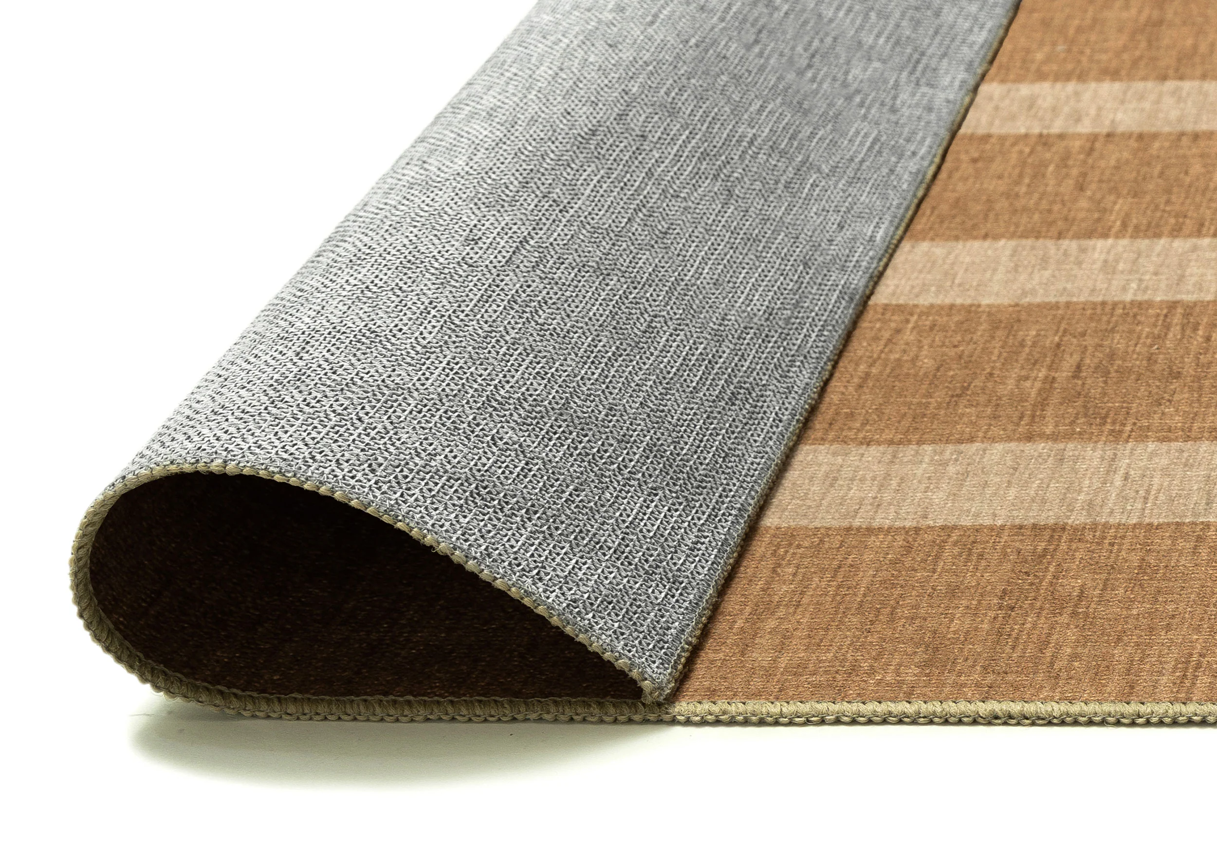 Ravello Warm Beige and Golden Sand Striped Indoor Outdoor Rug - Image 10