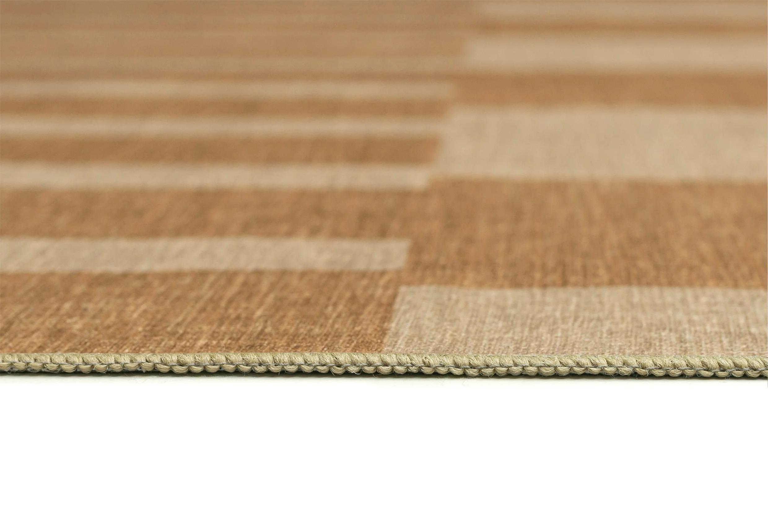 Ravello Warm Beige and Golden Sand Striped Indoor Outdoor Rug - Image 12