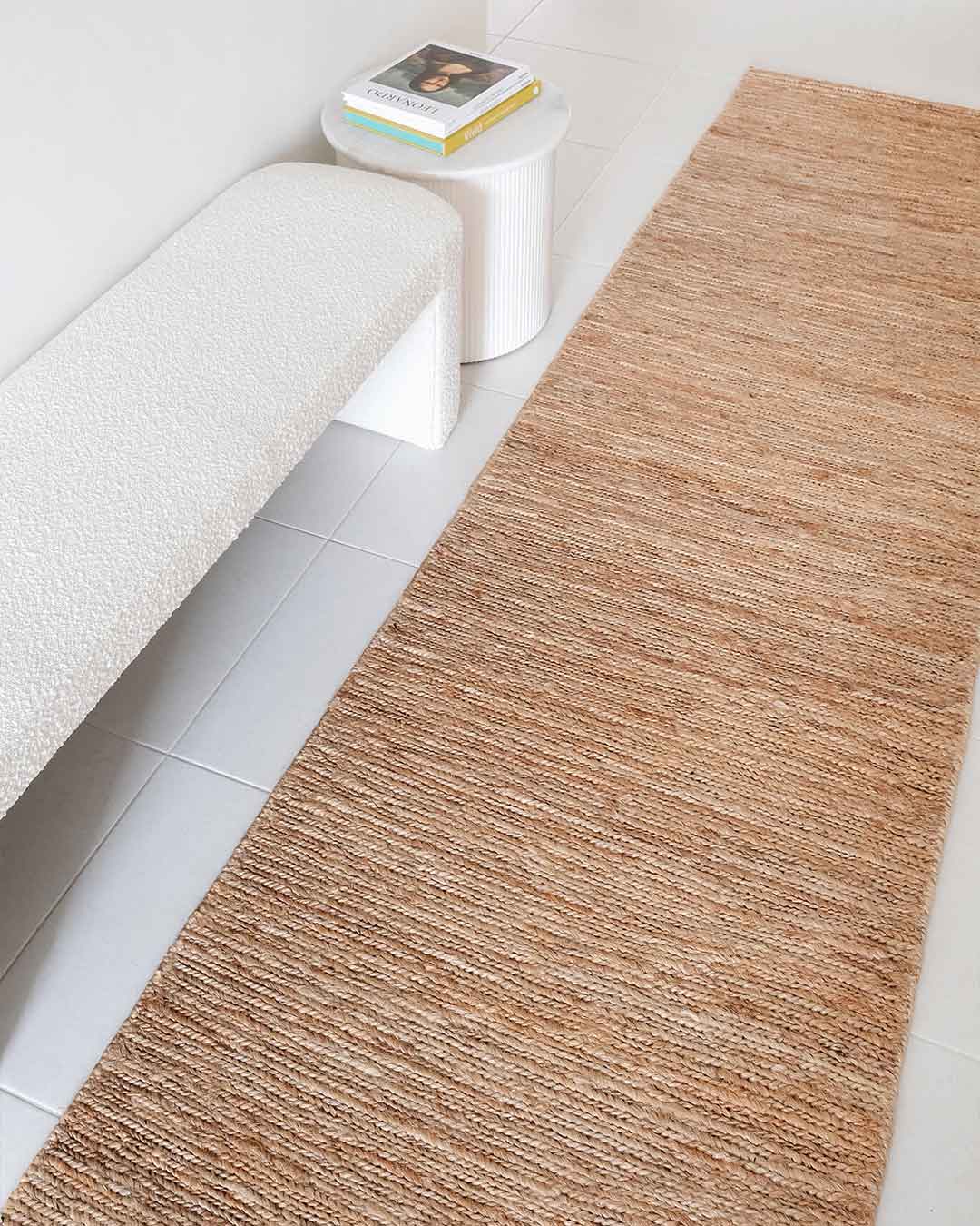 Raven Natural Tan Braided Jute Runner Rug - Image 2