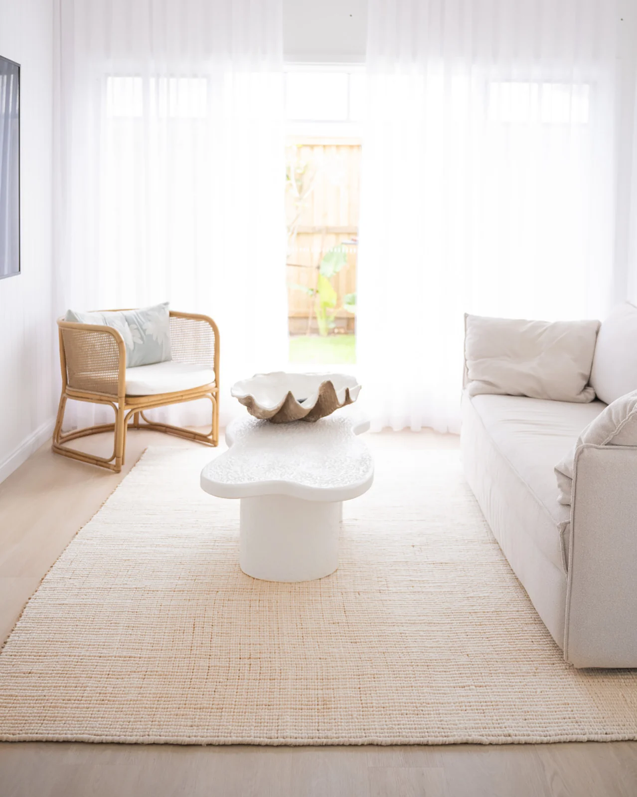 Reema Ivory Cream Jute and Wool Textured Rug - Image 2