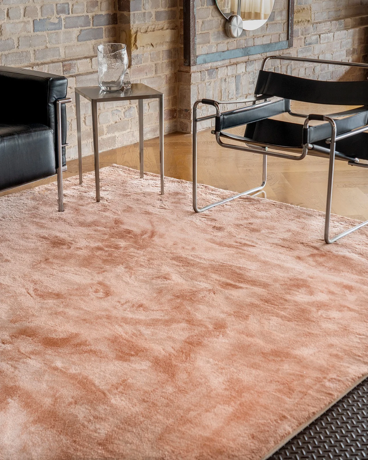 Reese Warm Peach Shag Rug - Image 2
