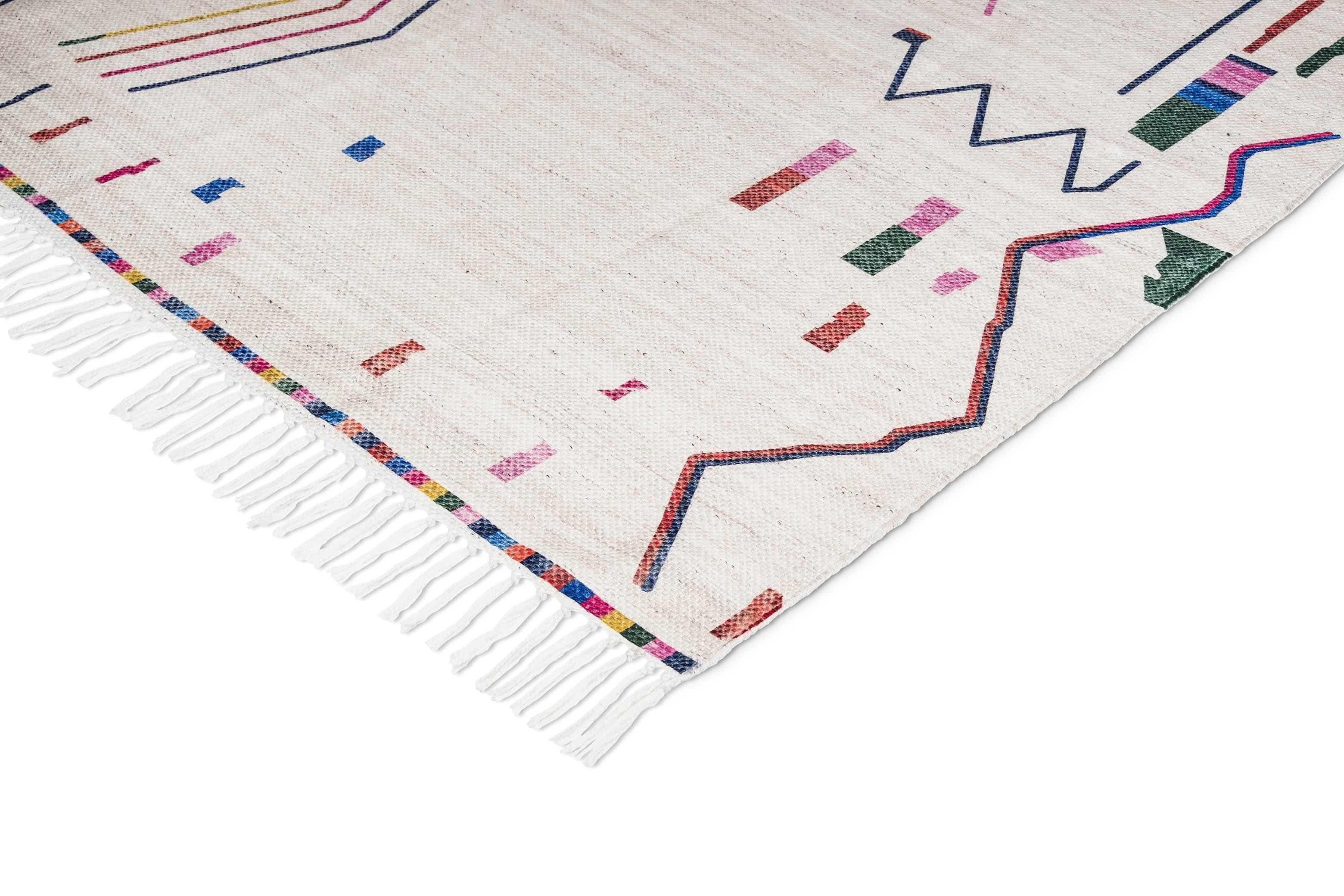 Remi Ivory Multi-Colour Abstract Tribal Indoor Outdoor Rug - Image 15