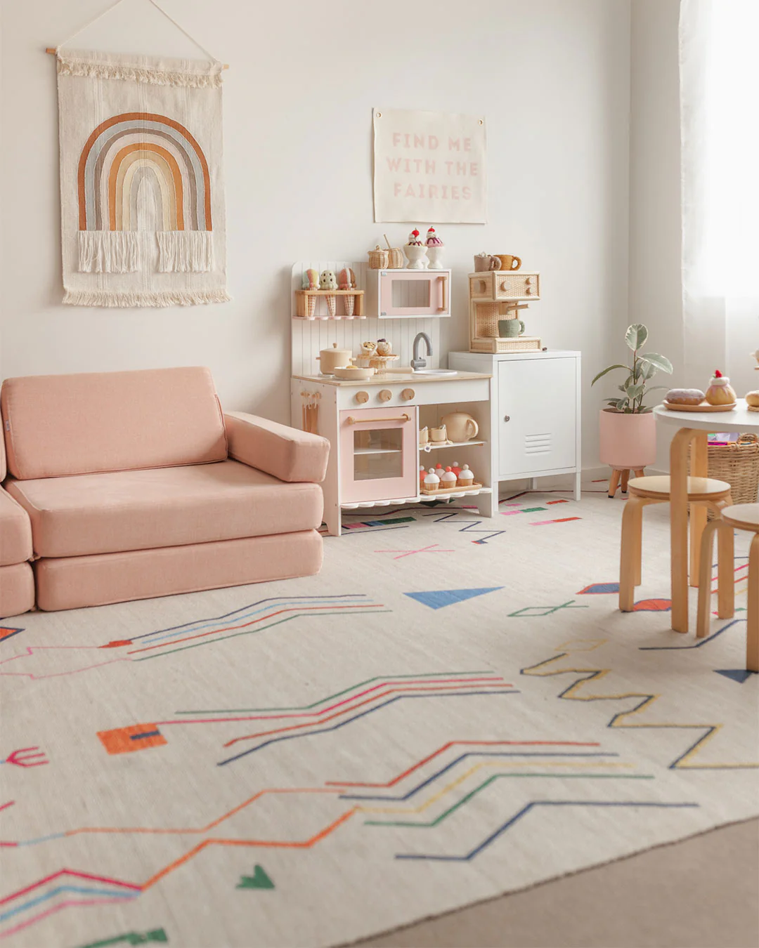 Remi Ivory Multi-Colour Abstract Tribal Indoor Outdoor Rug - Image 6