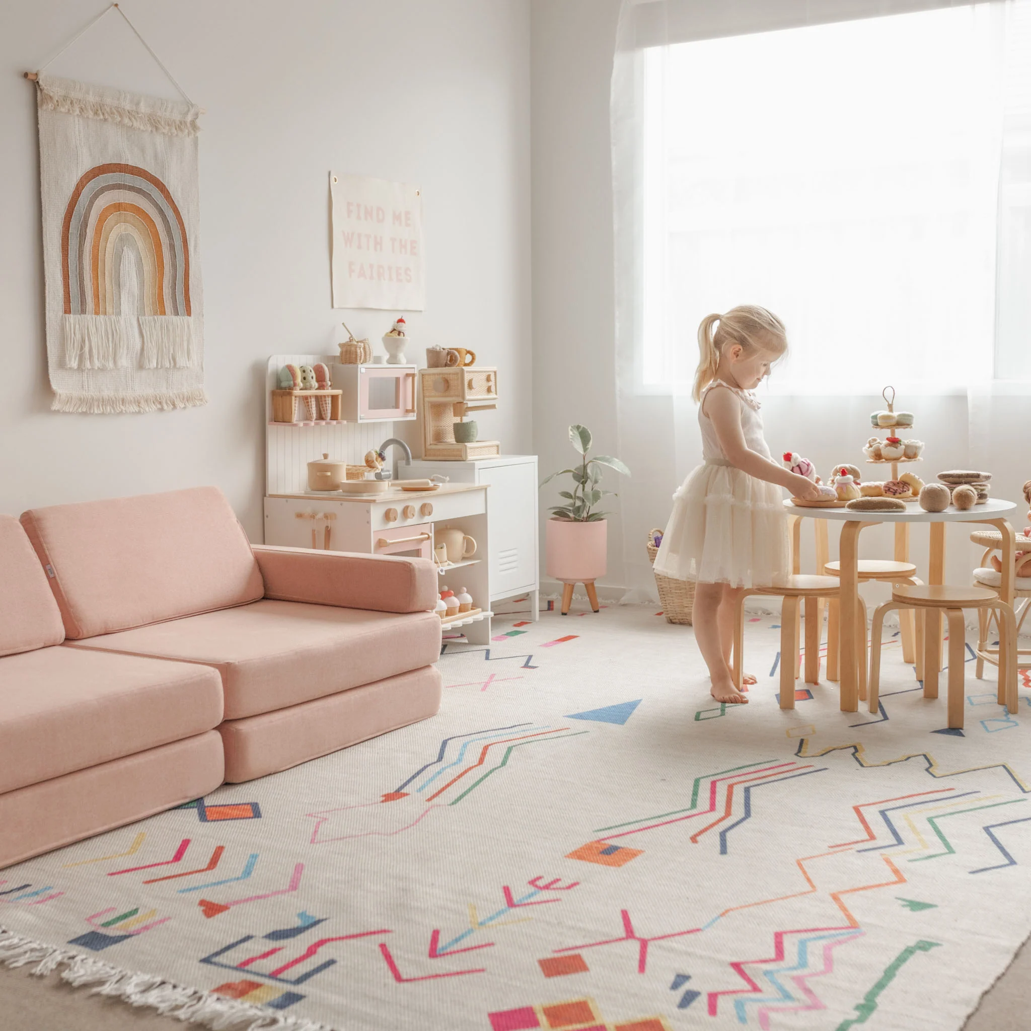 Remi Ivory Multi-Colour Abstract Tribal Indoor Outdoor Rug - Image 9