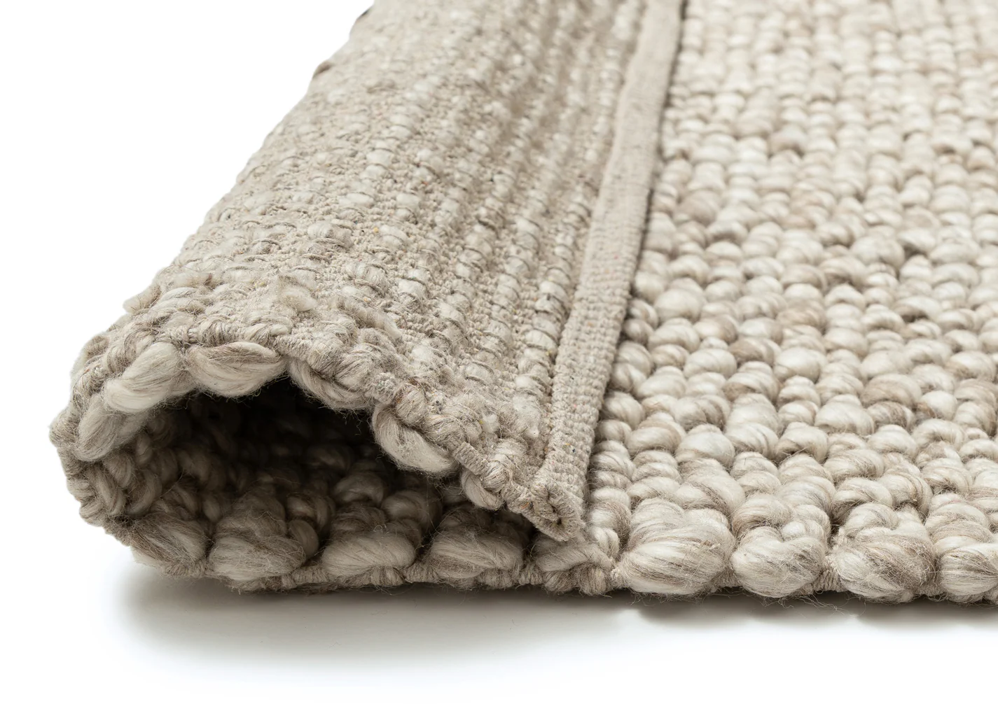 Rila Cream and Beige Marbled Wool Rug - Image 10