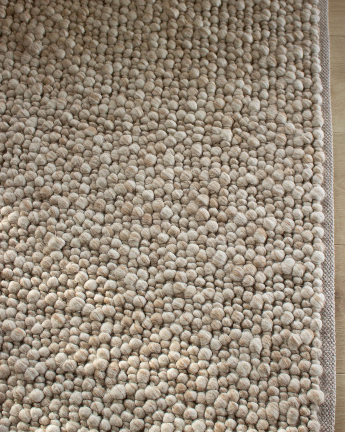 Rila Cream and Beige Marbled Wool Rug - Image 3