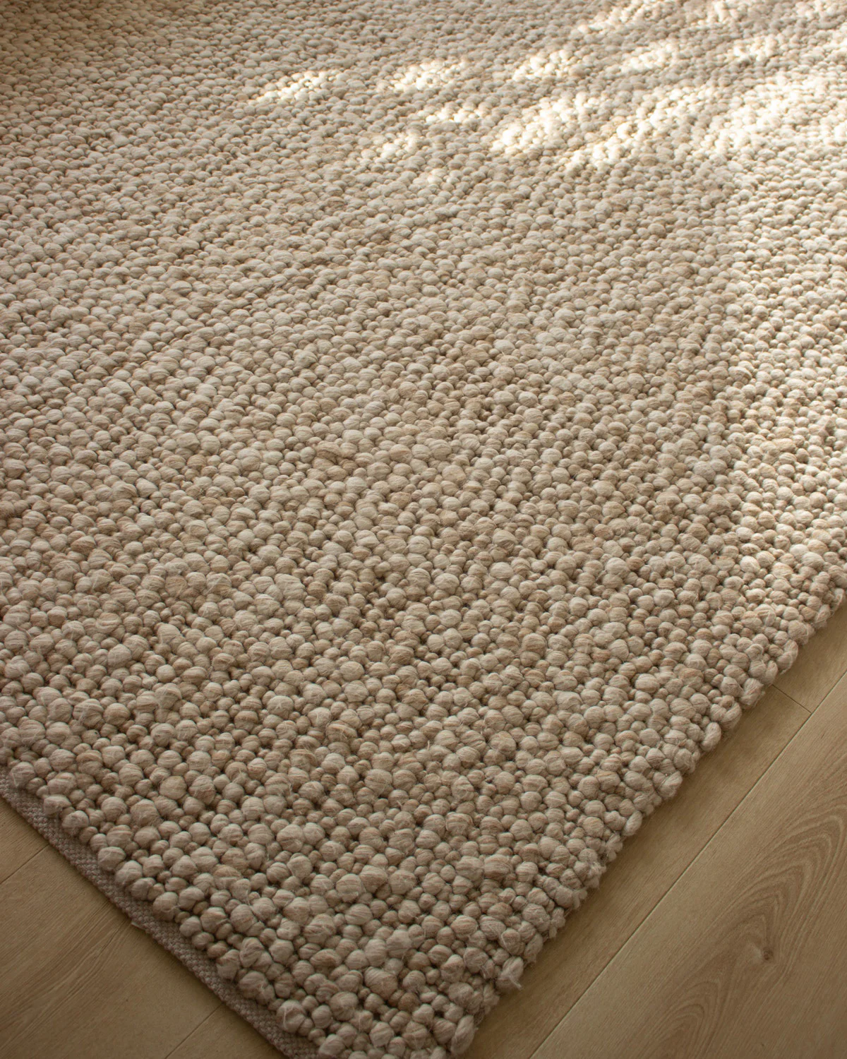 Rila Cream and Beige Marbled Wool Rug - Image 7