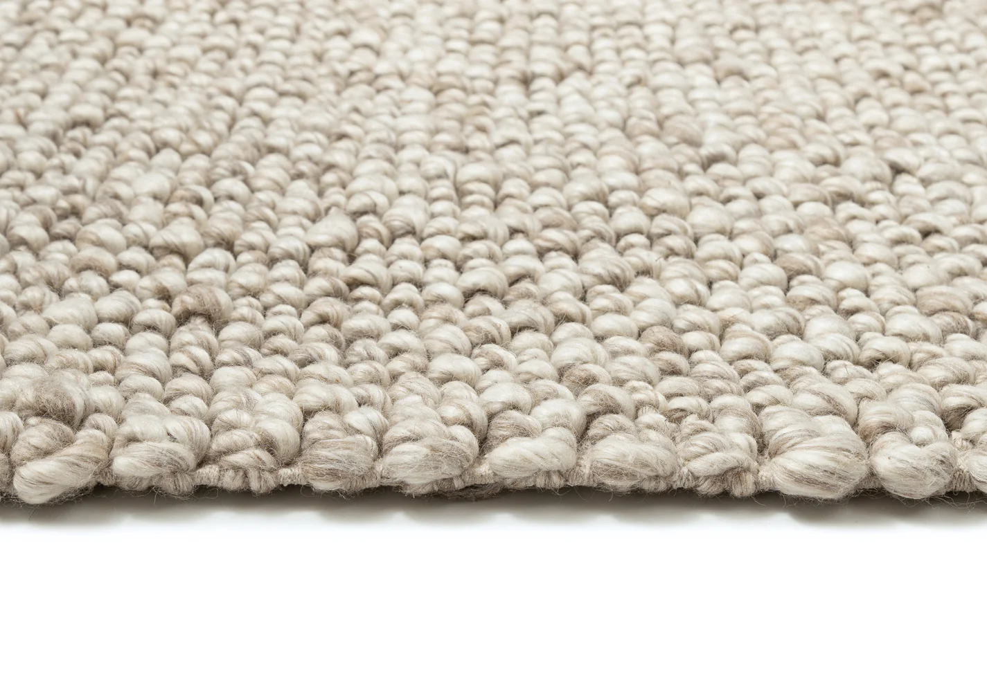Rila Cream and Beige Marbled Wool Rug - Image 9
