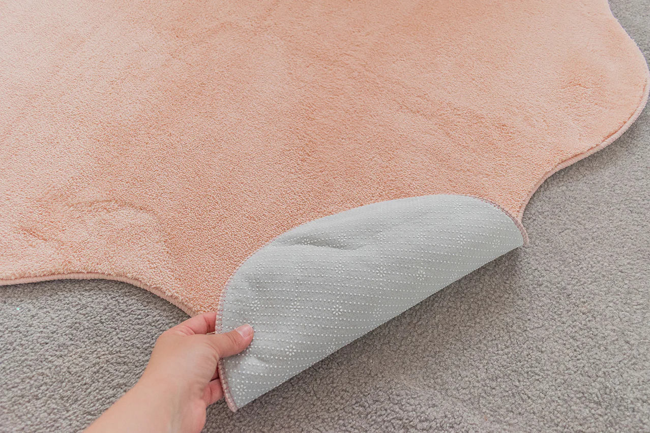 Robyn Peach Pink Scallop Washable Rug - Image 10