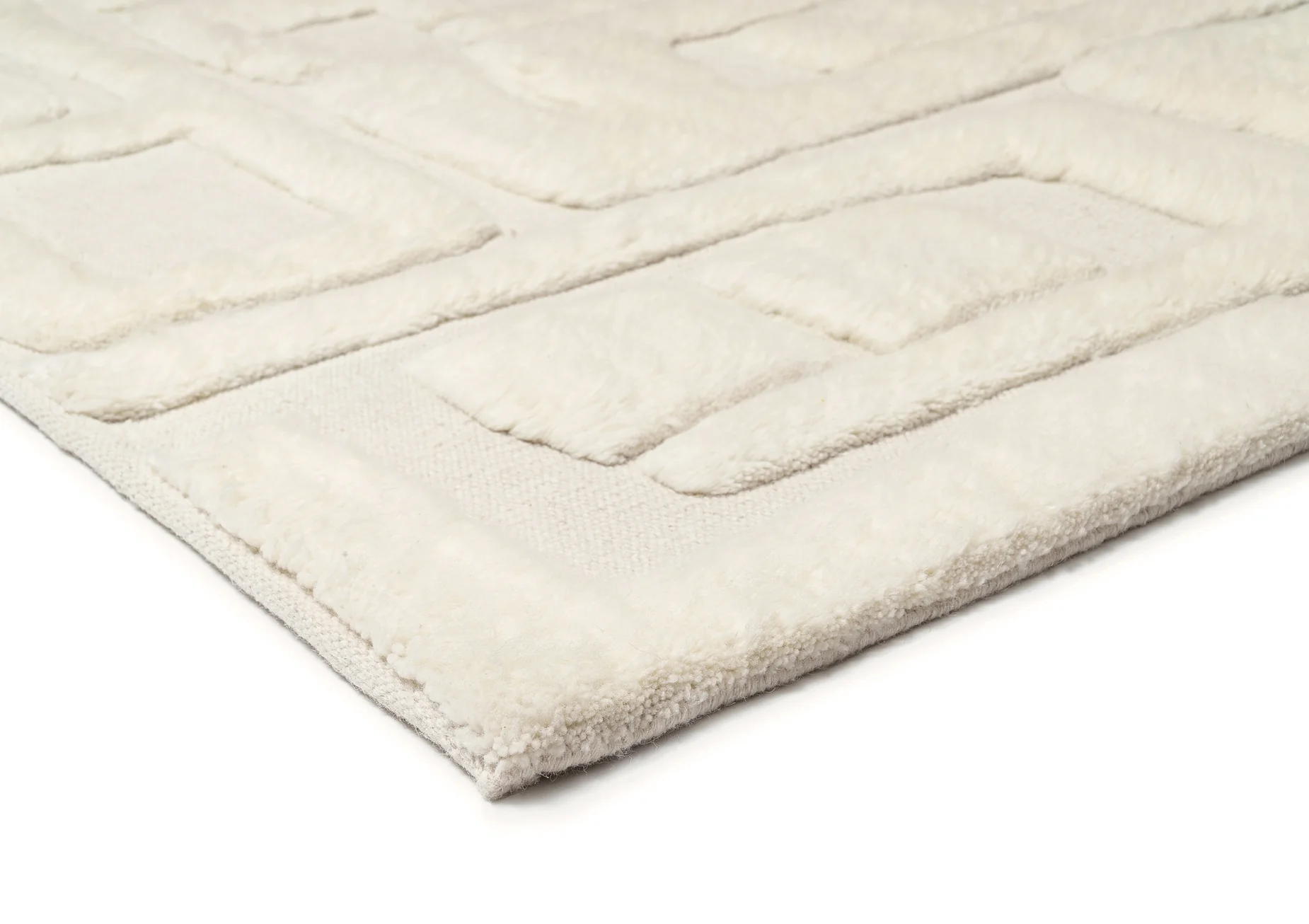 Rolini Ivory Abstract Textured Wool Rug - Image 12