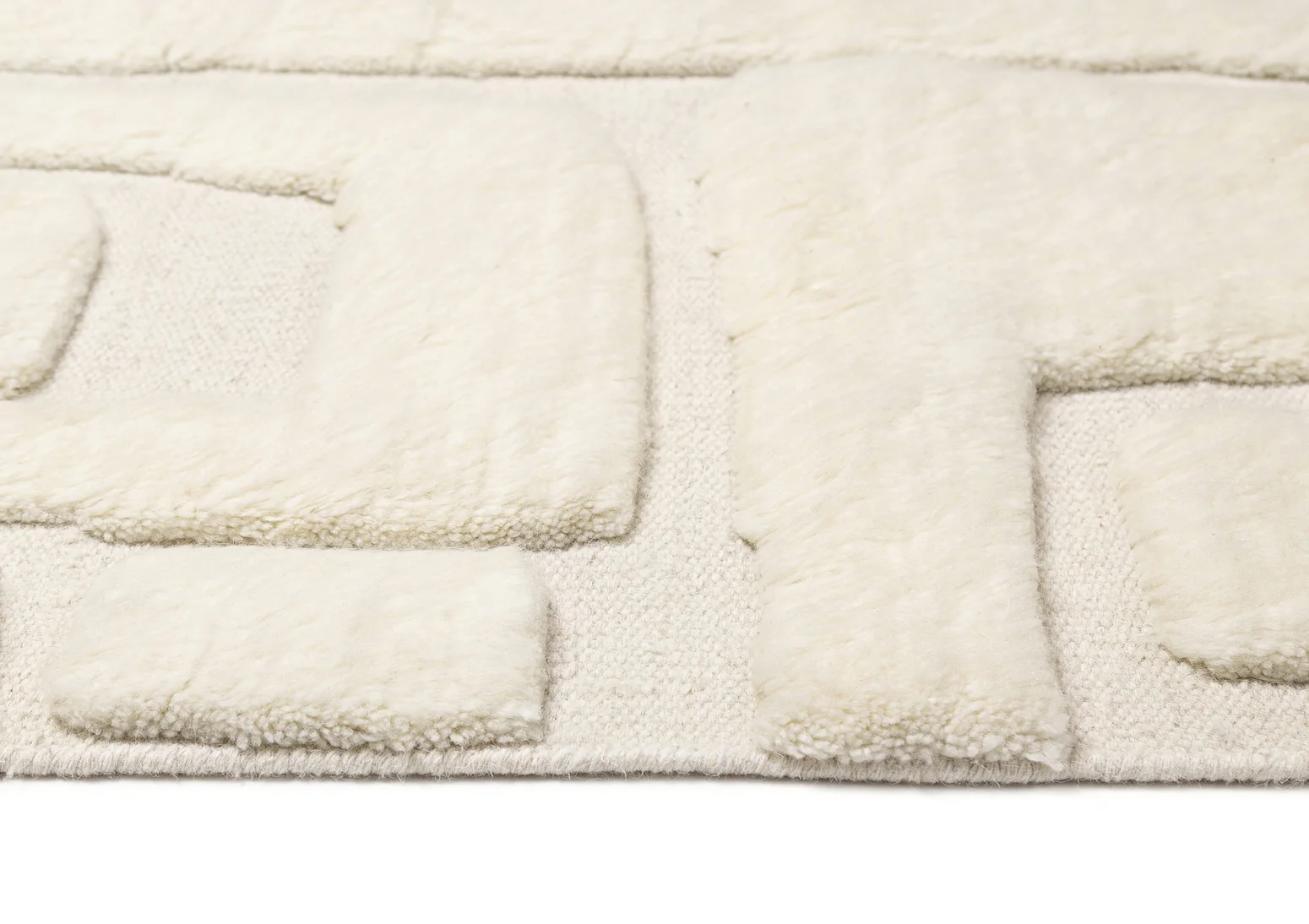 Rolini Ivory Abstract Textured Wool Rug - Image 13