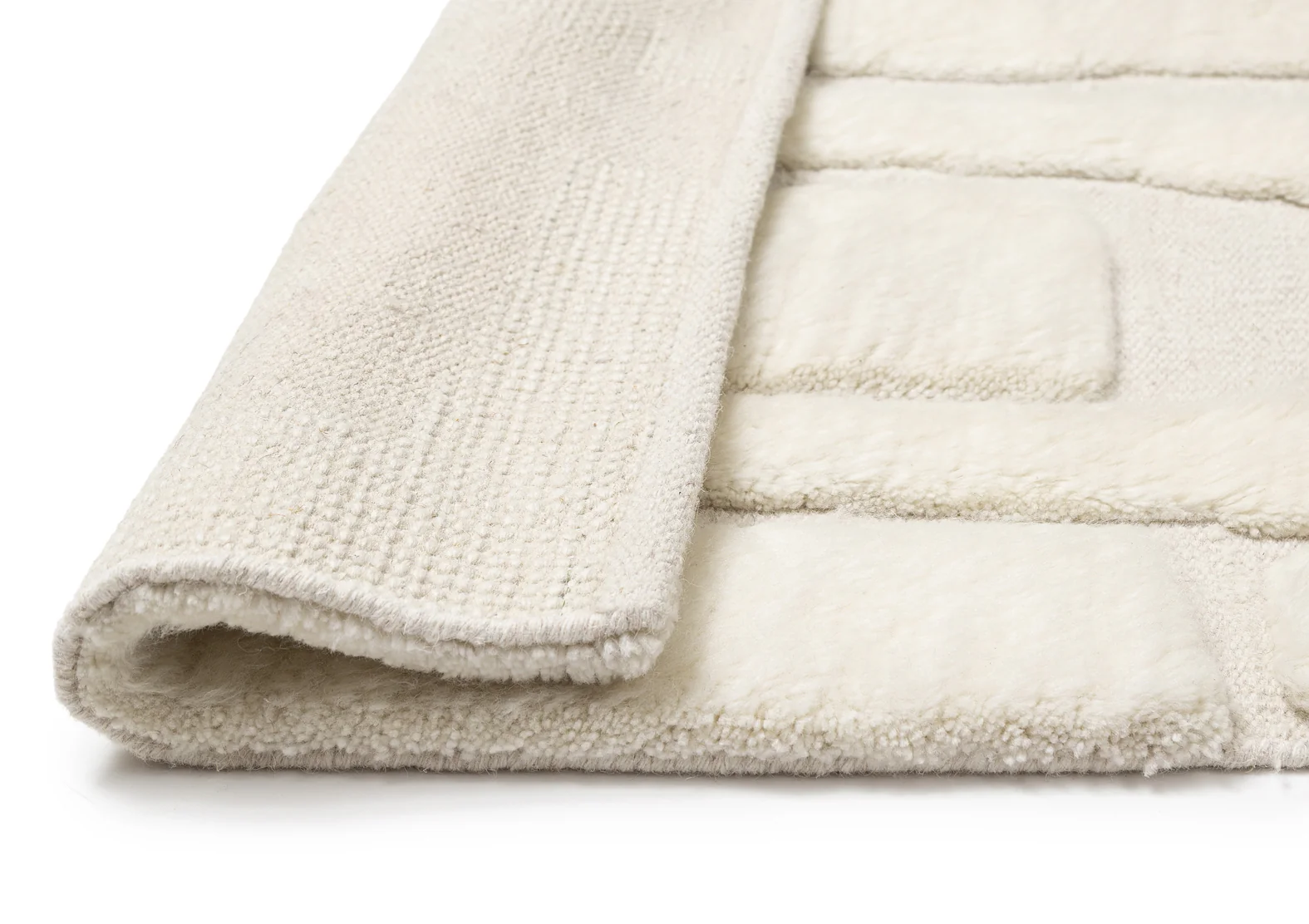 Rolini Ivory Abstract Textured Wool Rug - Image 14