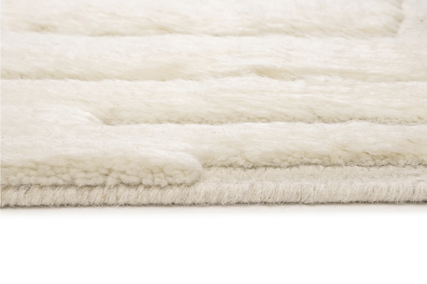 Rolini Ivory Abstract Textured Wool Rug - Image 16