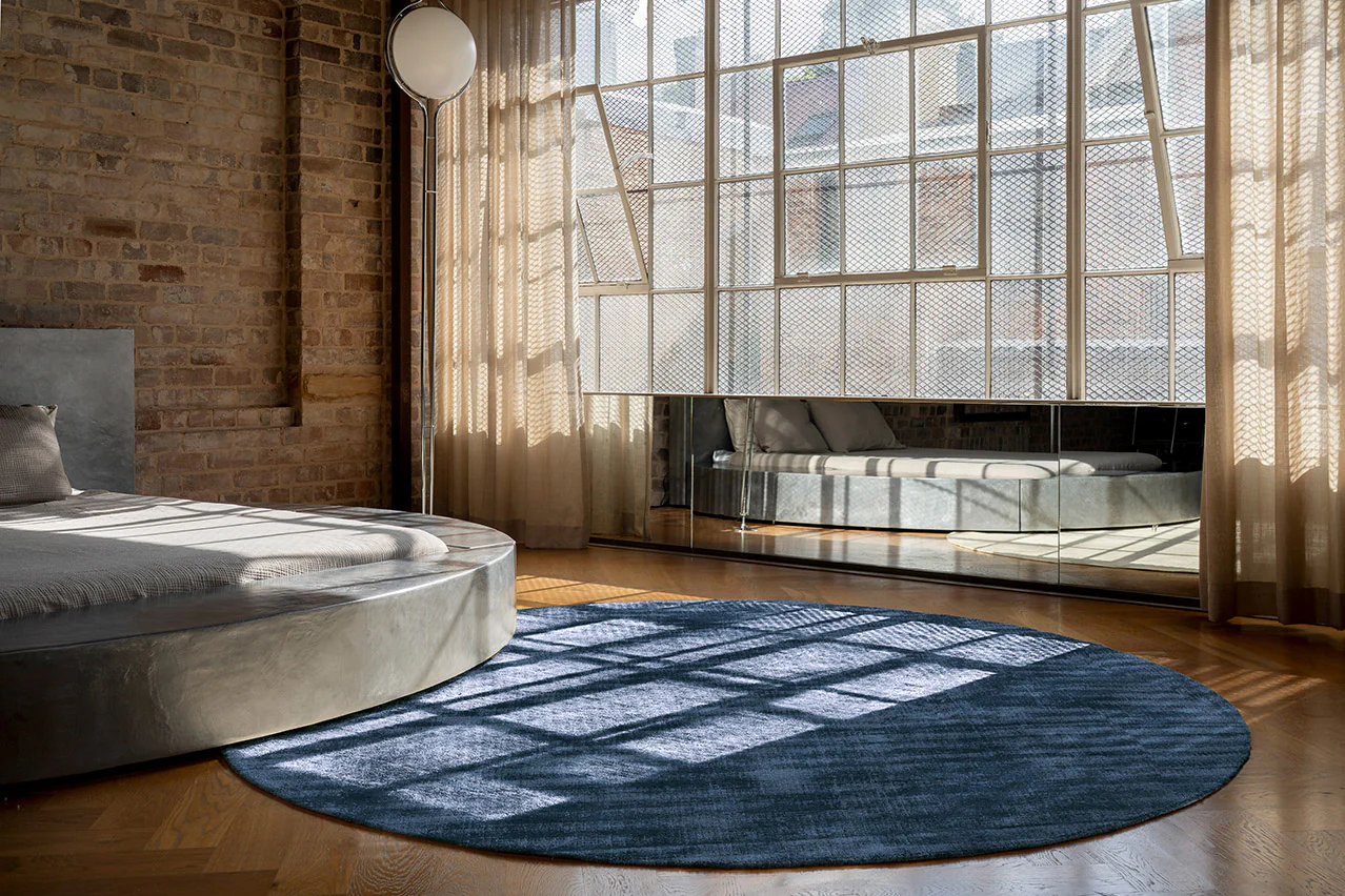 Rooney Navy Handwoven Round Rug - Image 3
