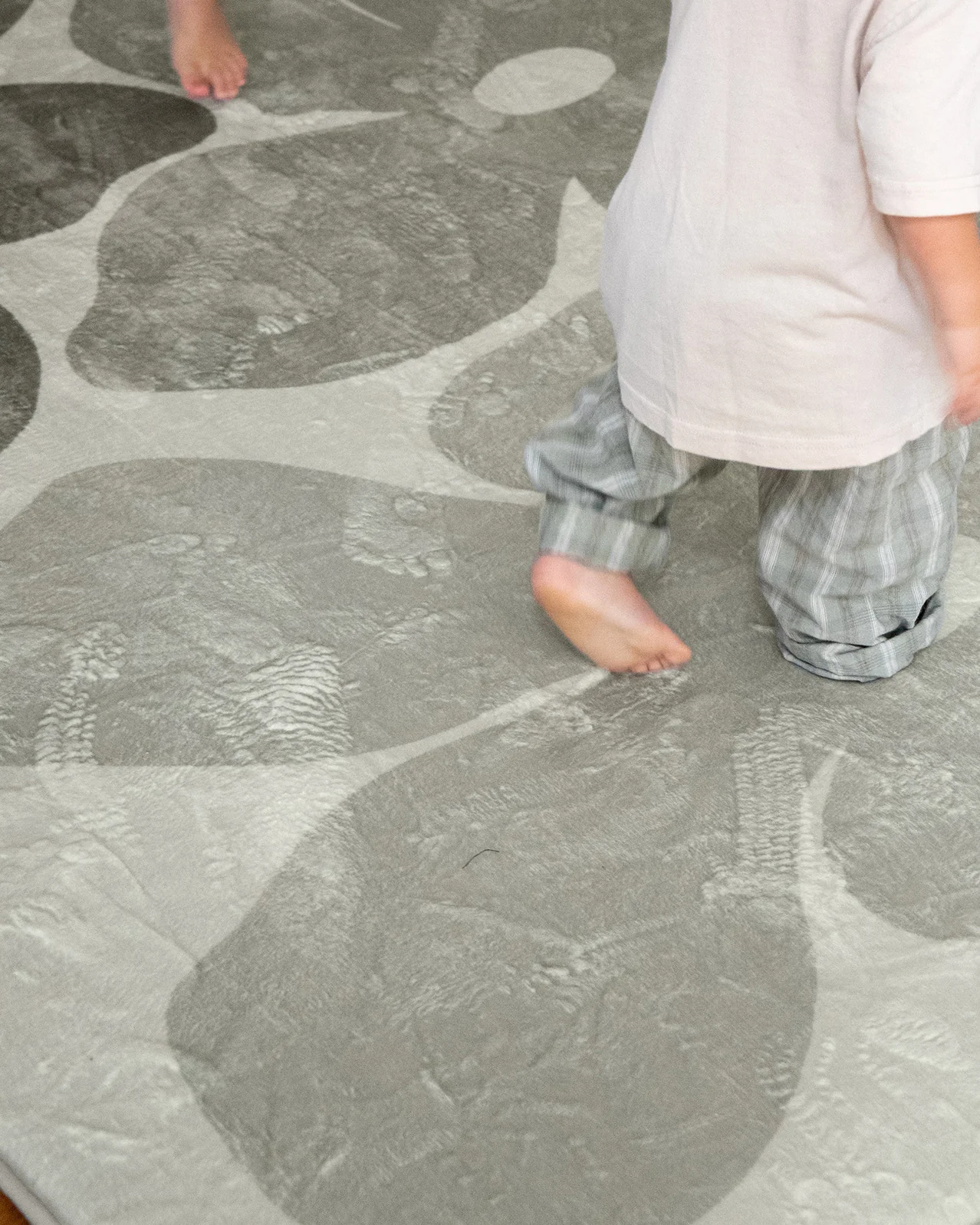 Rory Grey Green Flowers Rollie Pollie Round Playmat - Image 3