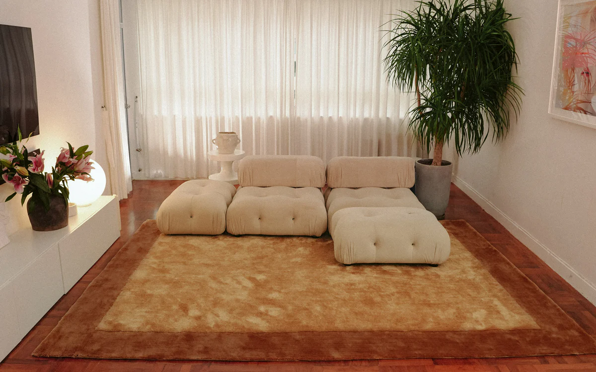 Rozanda Brown Bordered Shag Rug - Image 7