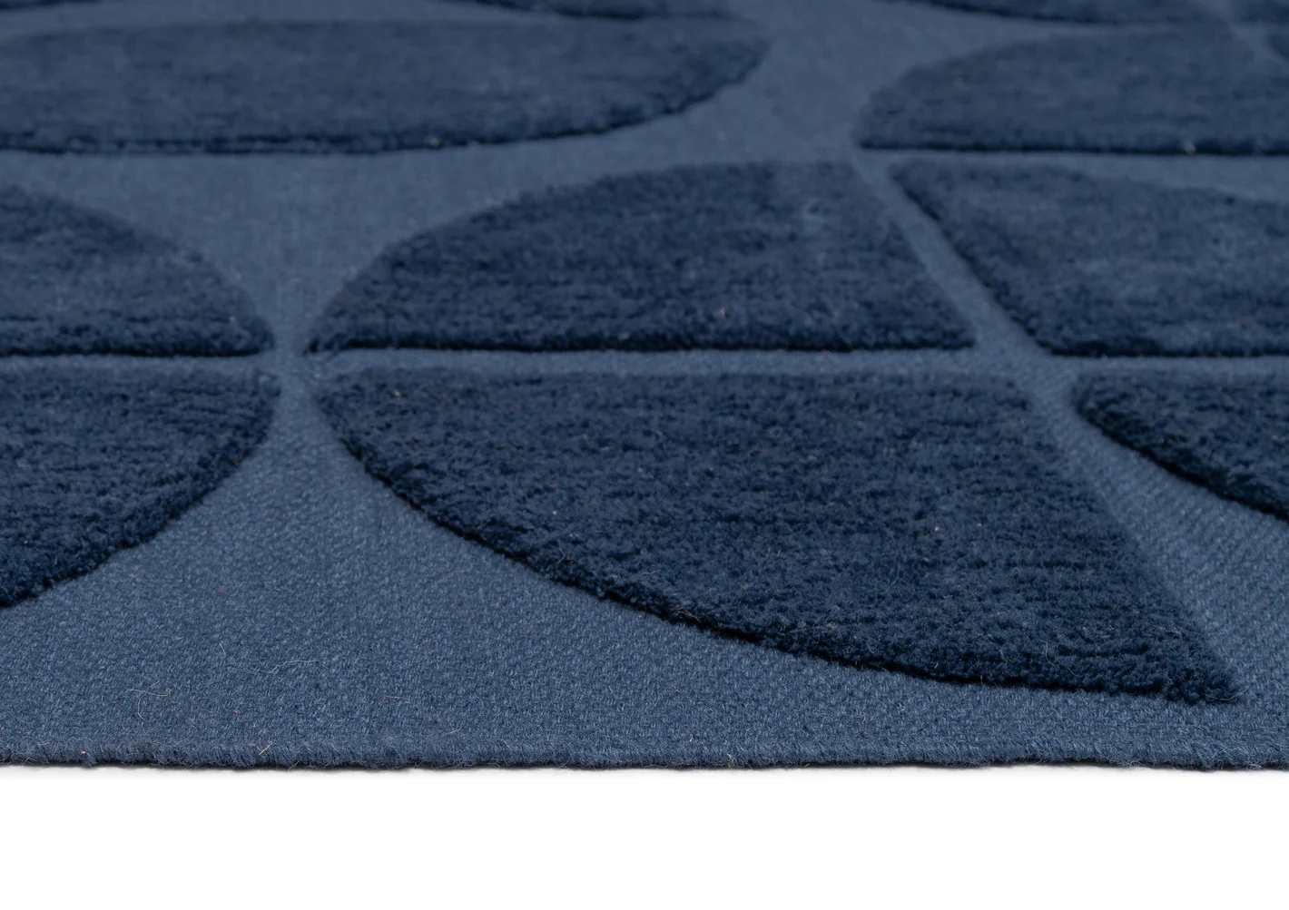Rue Navy Blue Geometric Washable Wool Rug - Image 5