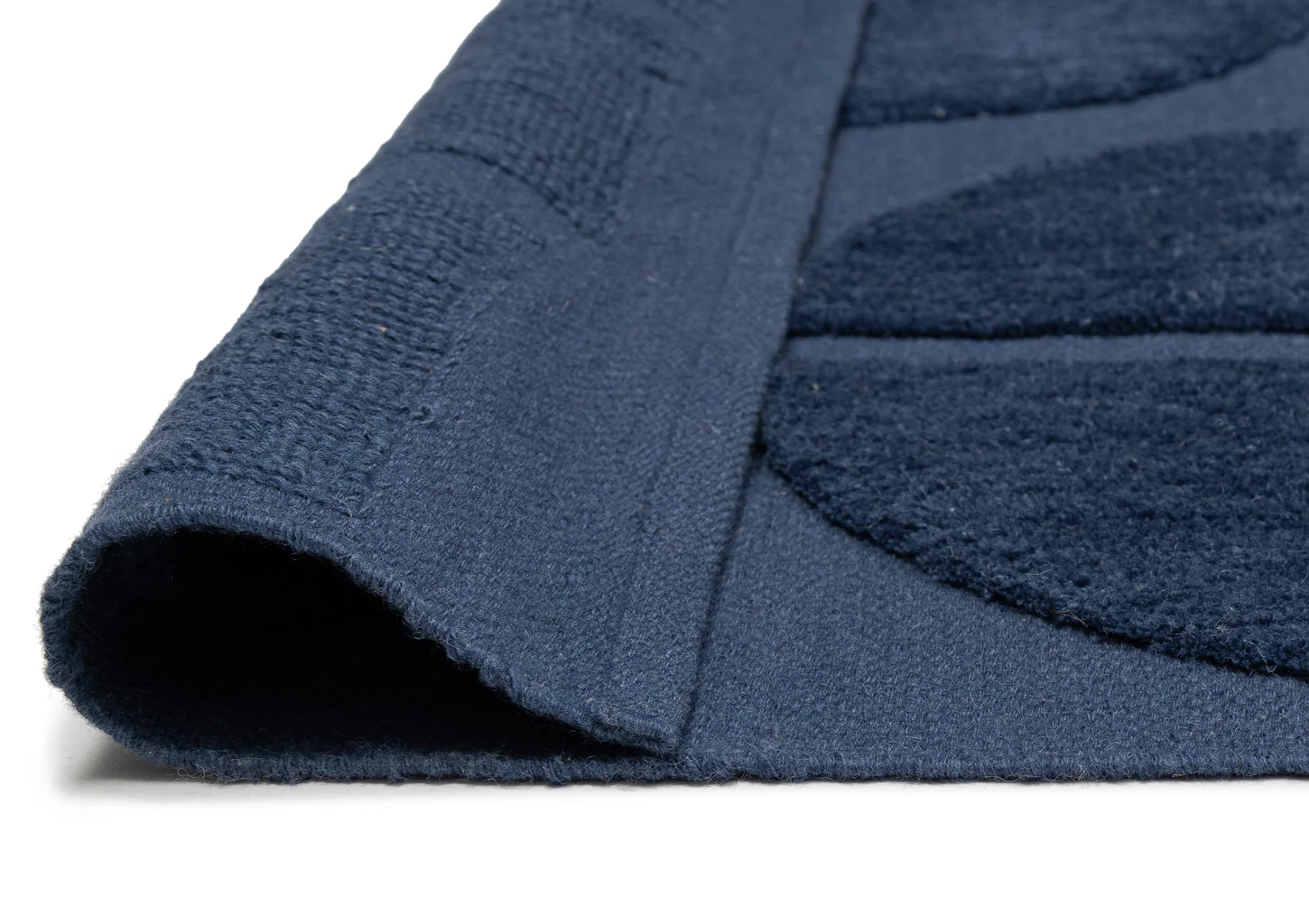 Rue Navy Blue Geometric Washable Wool Rug - Image 6