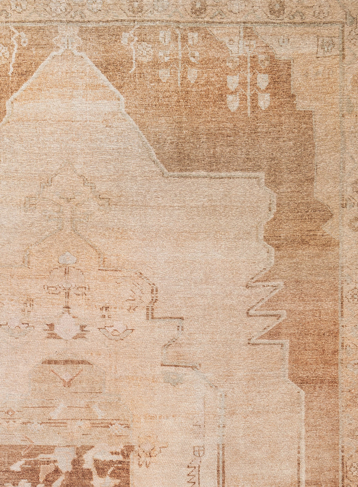 Sabine Cream and Rust Medallion Washable Rug - Image 10