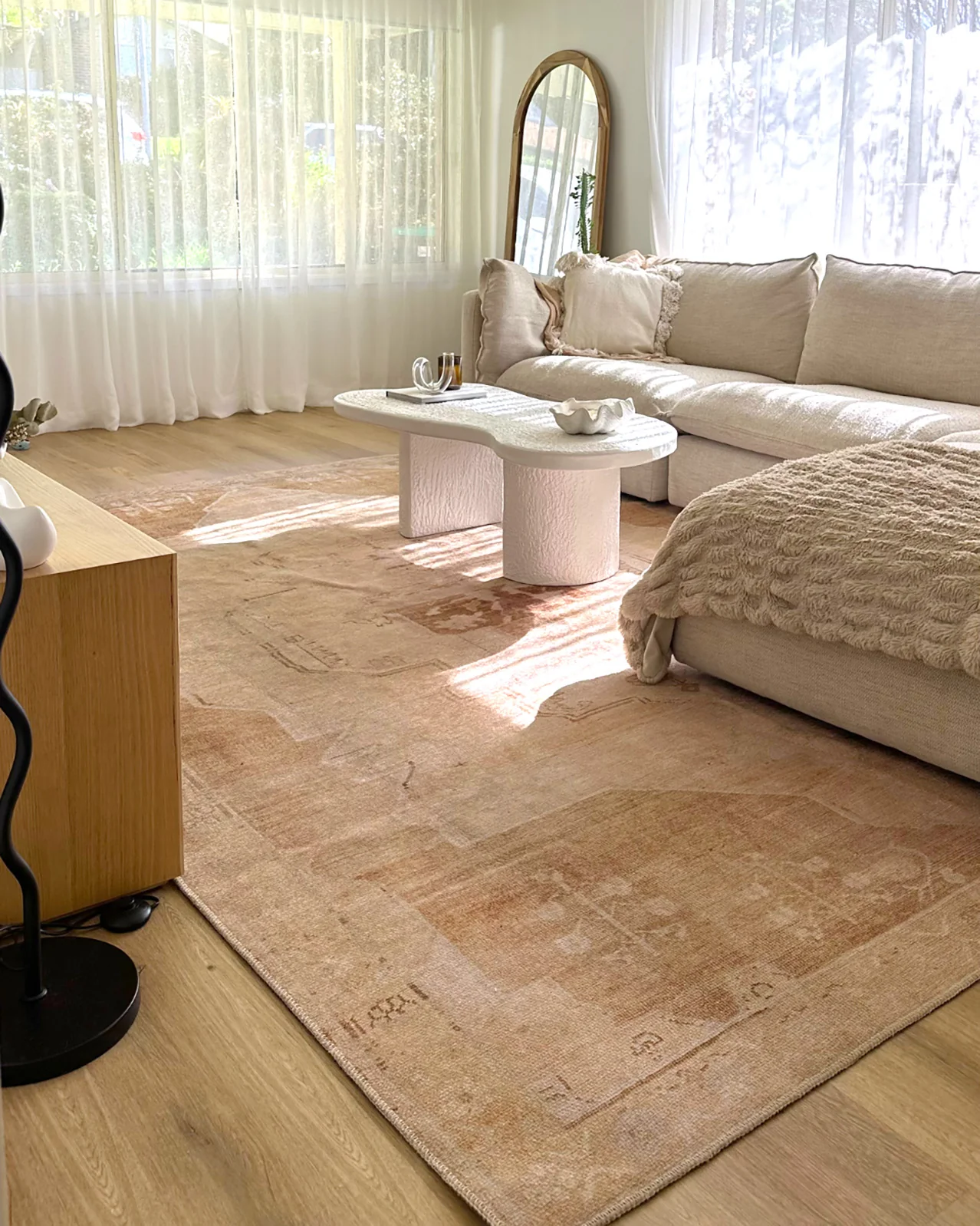 Sabine Cream and Rust Medallion Washable Rug - Image 2