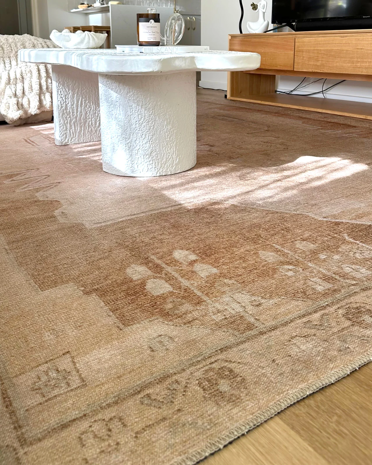Sabine Cream and Rust Medallion Washable Rug - Image 5