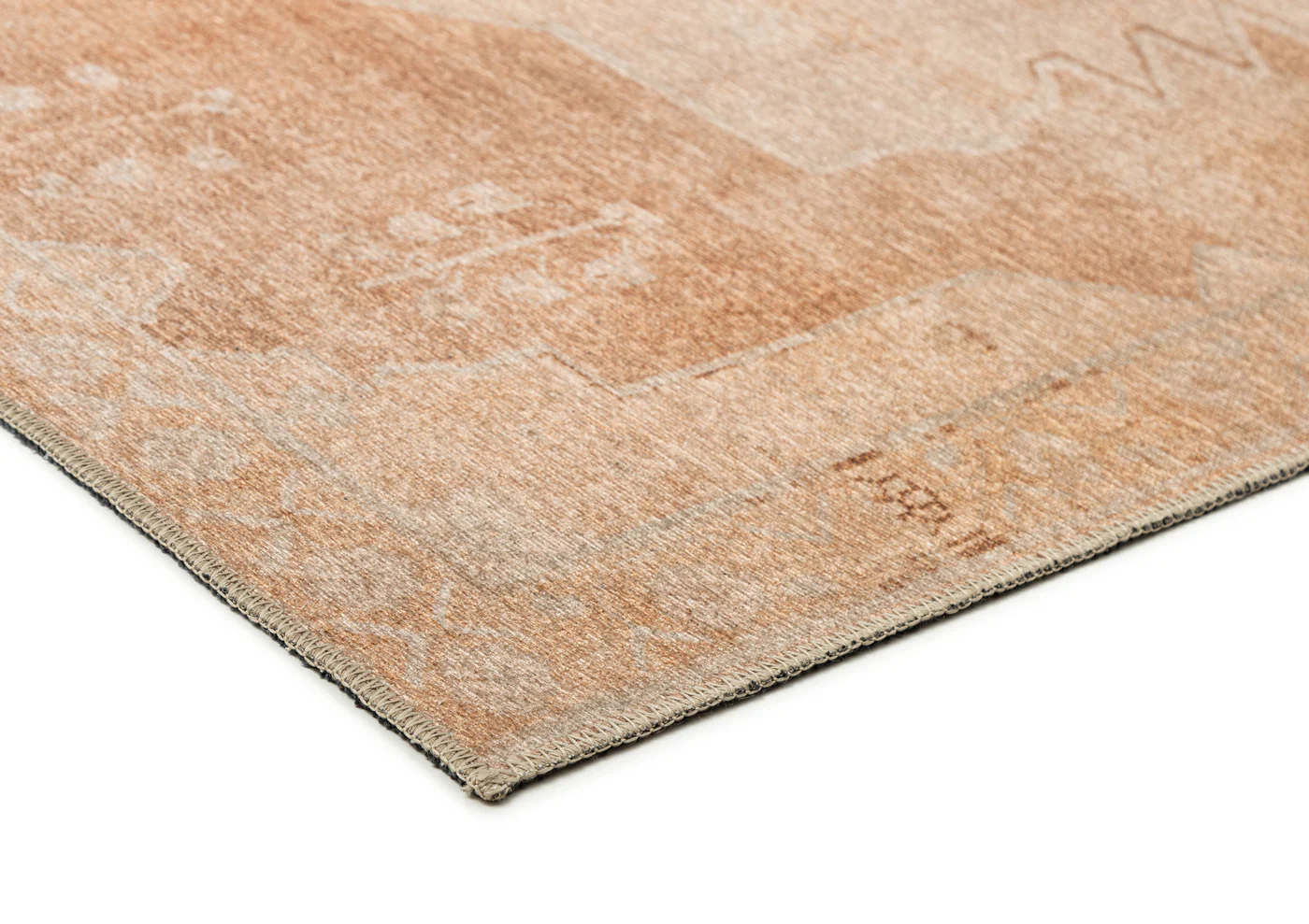 Sabine Cream and Rust Medallion Washable Rug - Image 7