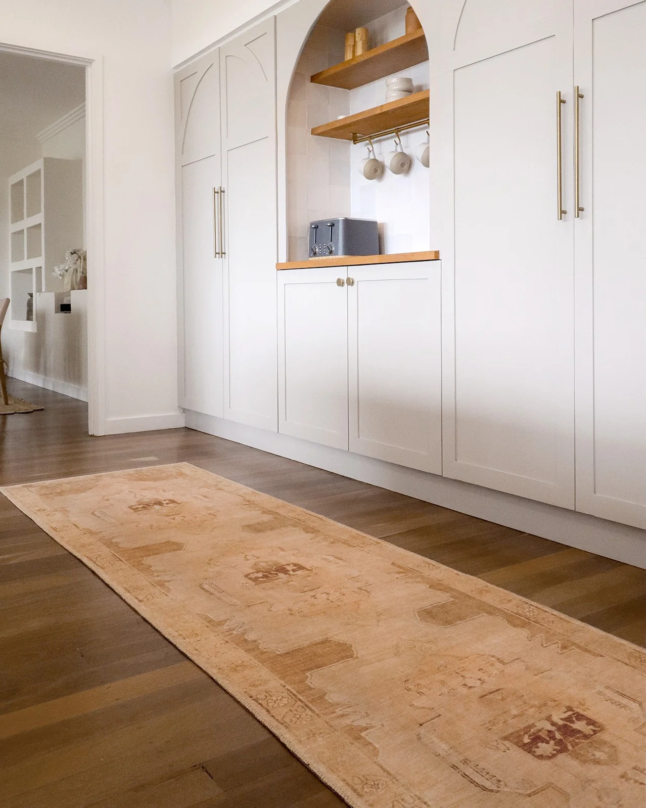Sabine Cream and Rust Medallion Washable Runner Rug - Image 2