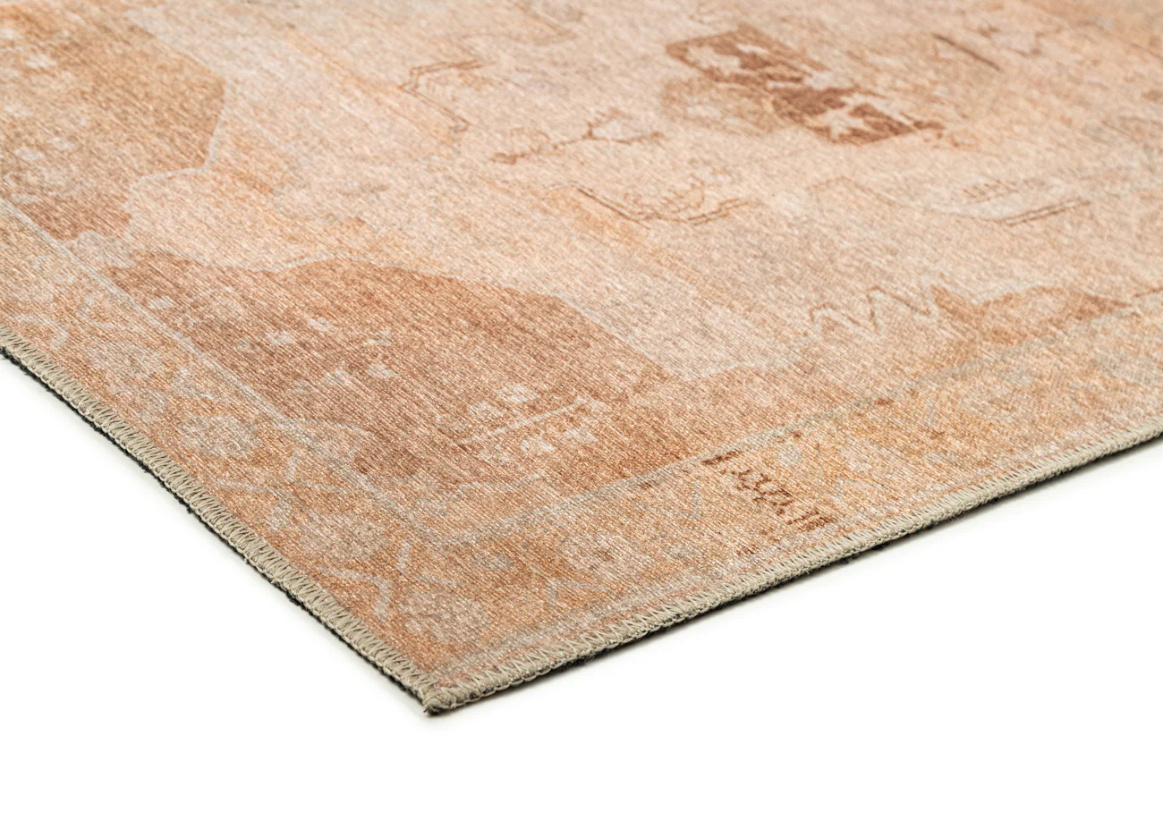 Sabine Cream and Rust Medallion Washable Runner Rug - Image 5