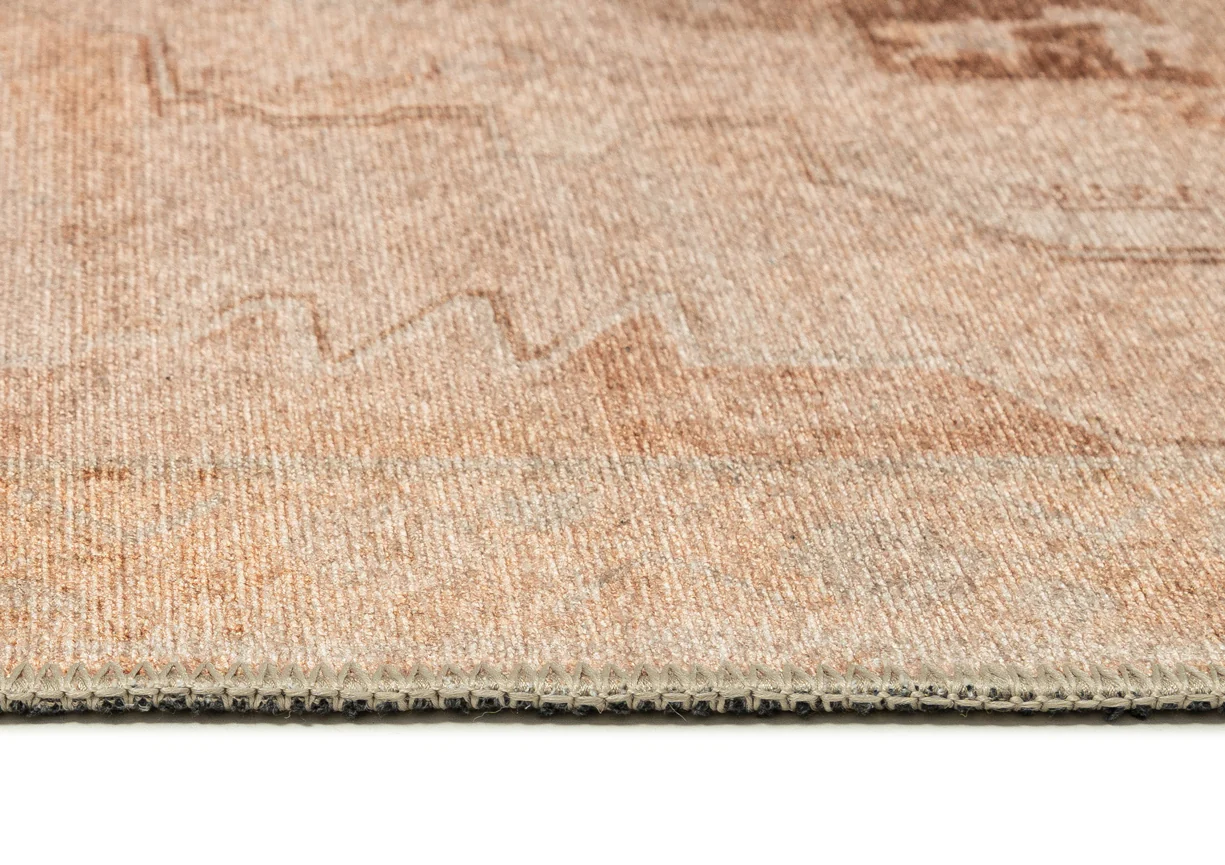 Sabine Cream and Rust Medallion Washable Runner Rug - Image 6