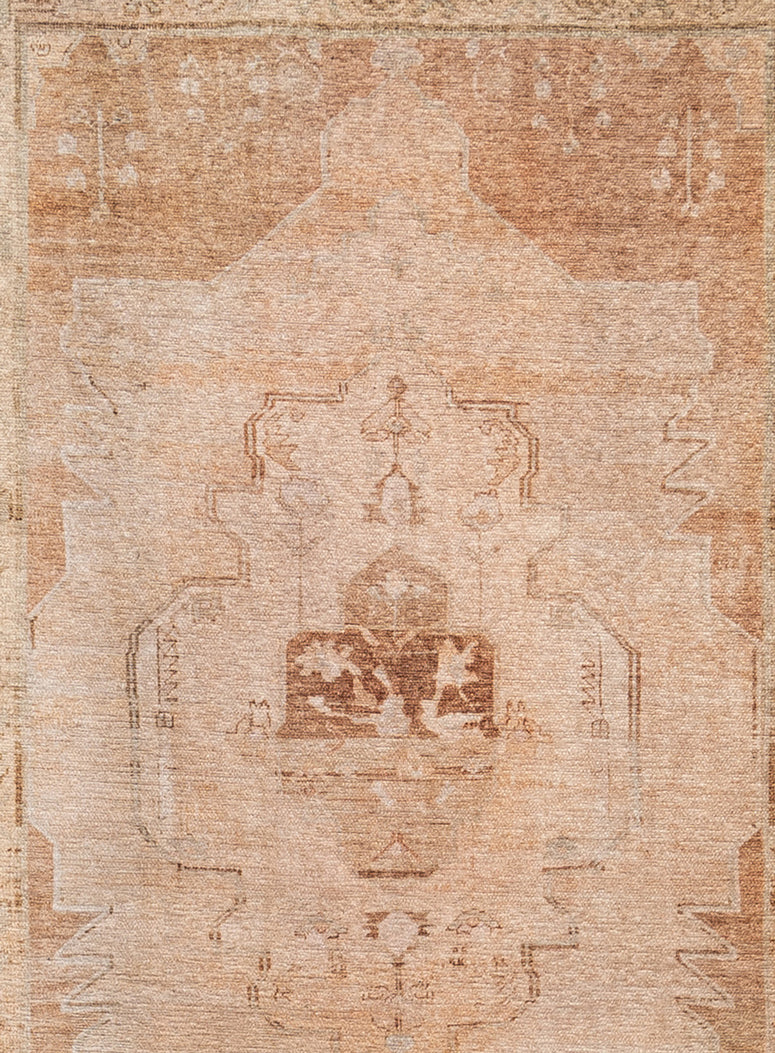 Sabine Cream and Rust Medallion Washable Runner Rug - Image 8