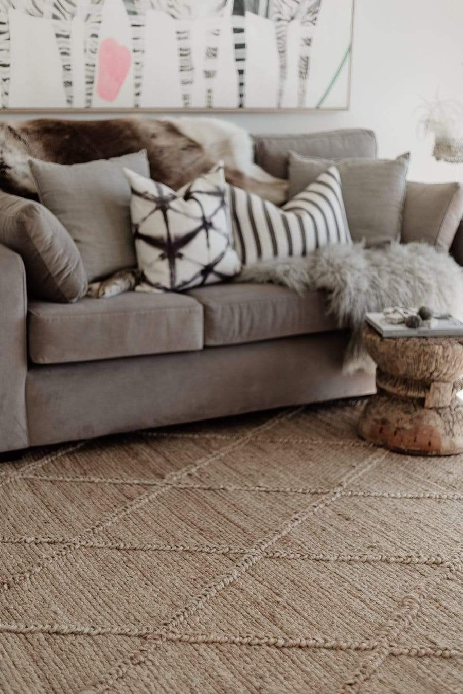 Sabra Diamond Lattice Jute Rug - Image 16