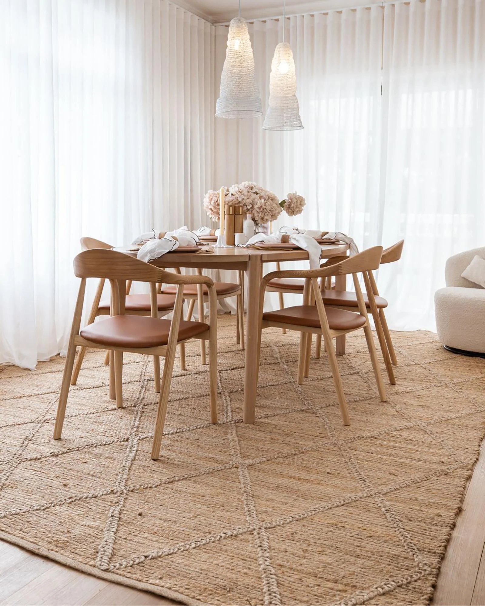 Sabra Diamond Lattice Jute Rug - Image 8